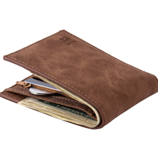Men's Wallet with Coin Bag Zipper