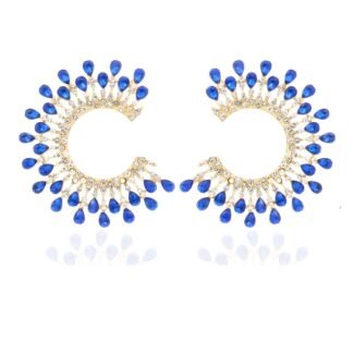 C- Shaped Crystal Color Earrings